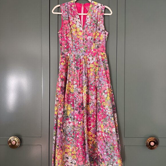 Kate Spade Floral Dots Burnout Sleeveless Midi Dress - Picture 3 of 8